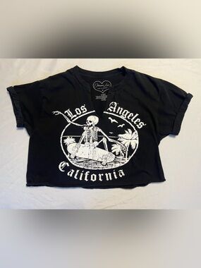Obsessive Love Medium Cropped Black Tee